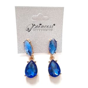 Princess Accessories Blue Diamond Earrings